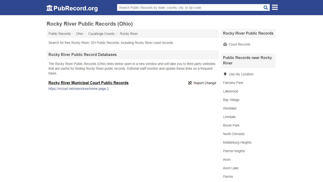 Free Rocky River Public Records (Ohio Public Records) - PubRecord.org